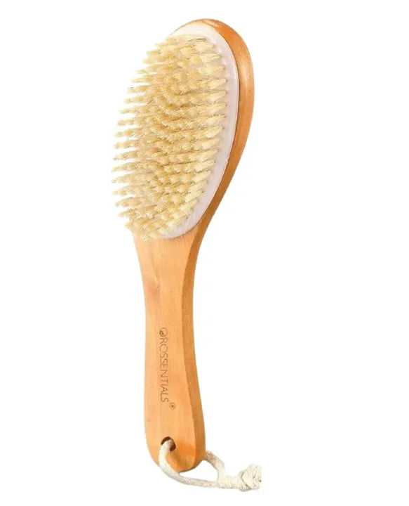 OROSSENTIALS Wooden Dry Body Brush With Handle (ORO-022)