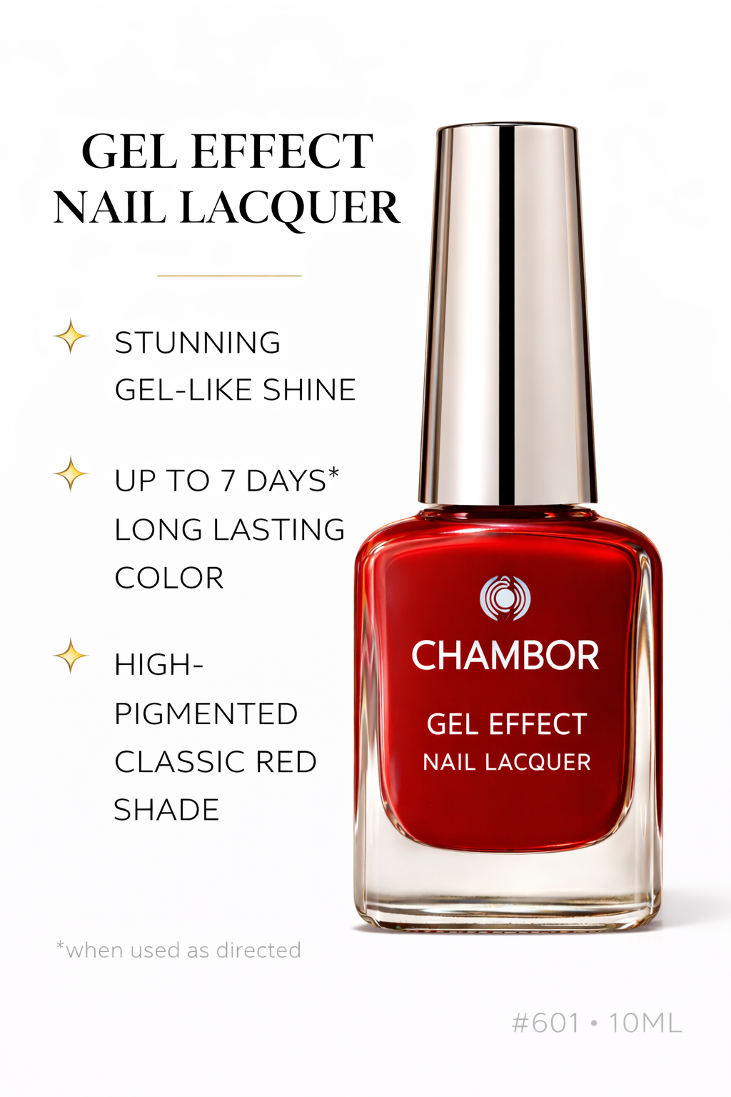 CHAMBOR GEL EFFECT NAIL LACQUER #601 10ML - Kunchals