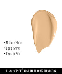 LAKME ABSOLUTE 3D COVER FOUNDATION W120 WARM CREME - 15 ML
