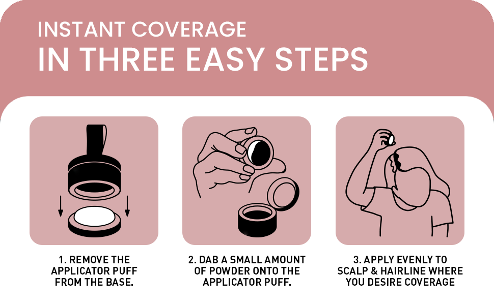 VAGMINE Hair Line Powder for Hair & Beard – Root Concealer & Gray Hair Coverage for Men and Women Dark Brown 5g