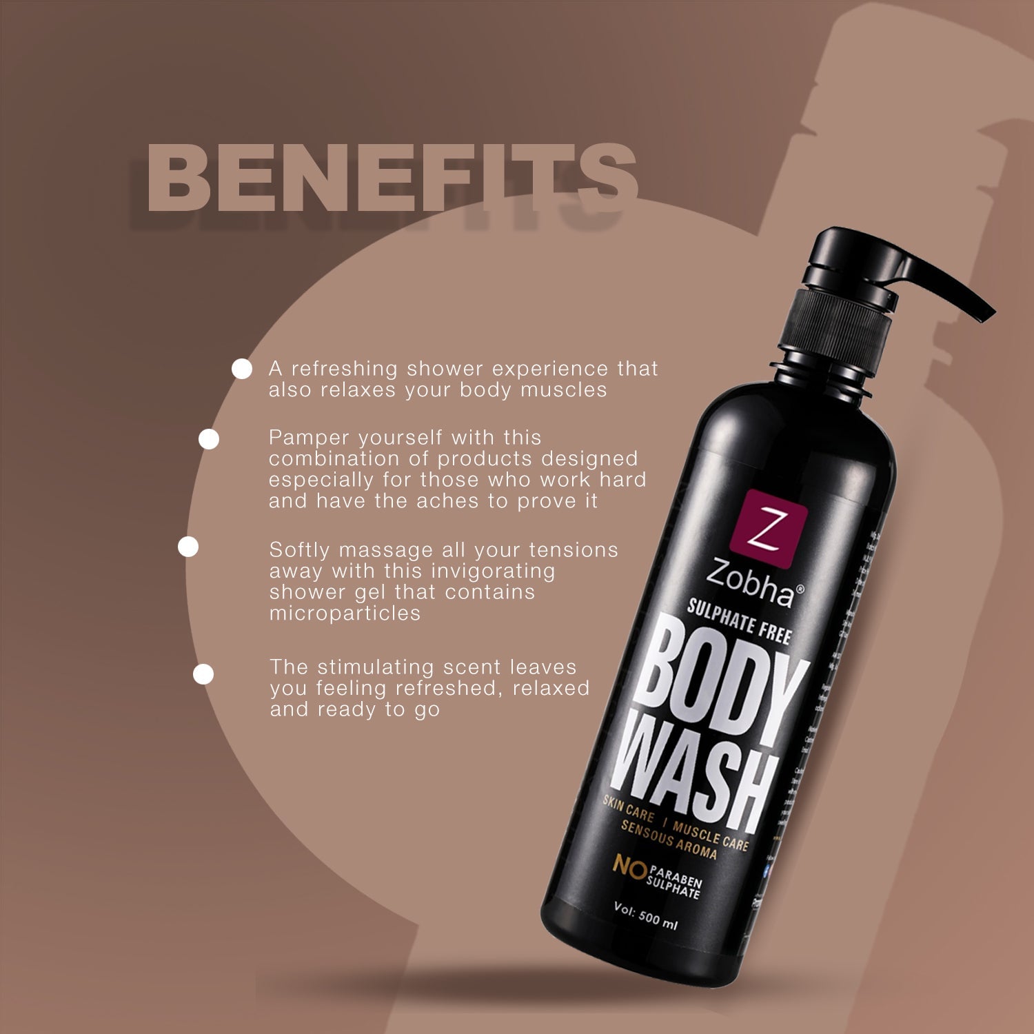 Zobha Muscle Relaxant Body Wash - 500ml