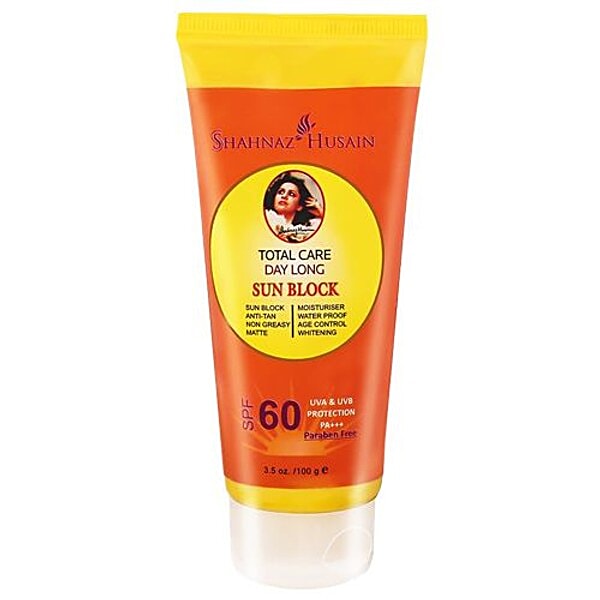 Shahnaz Husain Total Care Day Long Sun Block Sun Protective Cream (SPF 60, 100g)