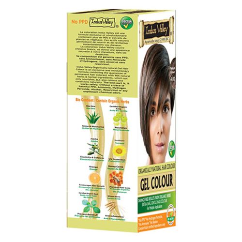 Indus Valley Organically Natural Gel Hair Color, 276 ml Medium Brown 4.0