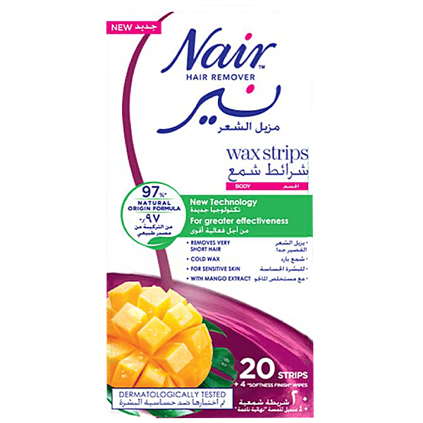 Nair Hair Remover Wax Strips - Mango Extract (20 Pieces)