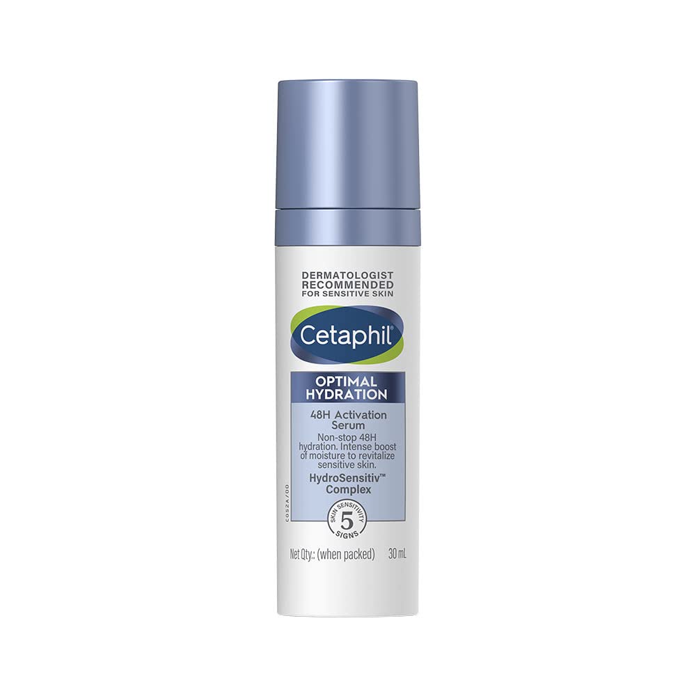 Cetaphil Optimal Hydration Lightweight Serum 30 ml | Fast absorbing | Hyaluronic Acid, Blue Daisy extract, Vitamin B5 | Dermatologist Recommended for Sensitive Skin