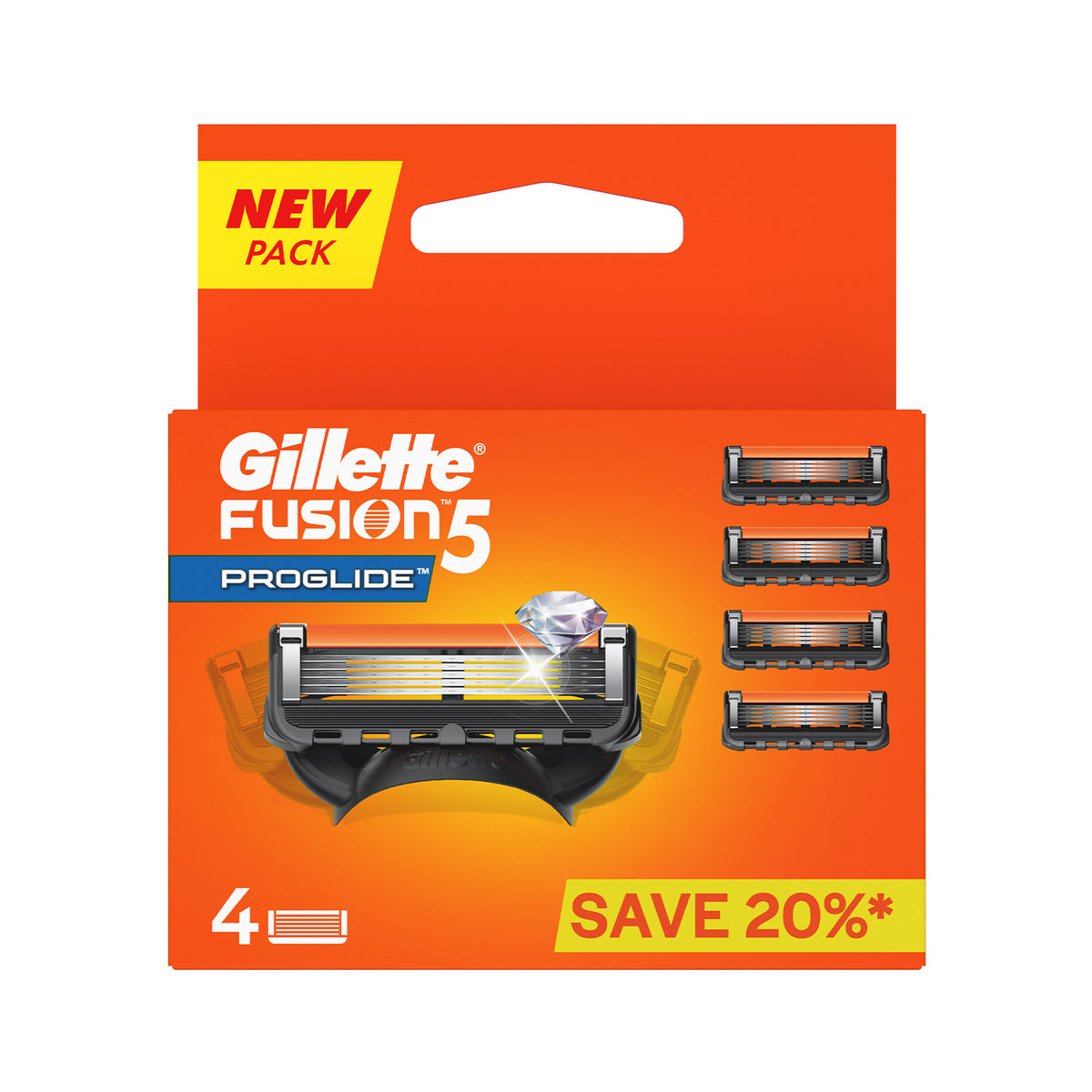 Gillette Fusion5 ProGlide Shaving Razor Blades – 4-Pack Cartridges