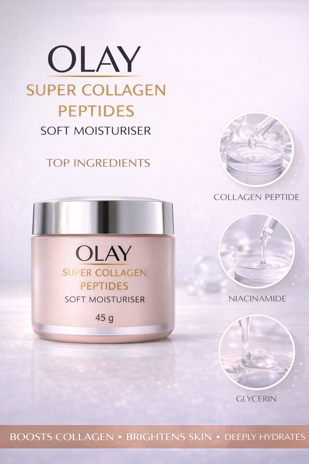 OLAY SUPER COLLAGEN PEPTIDES SOFT MOISTURISER 45G - Kunchals