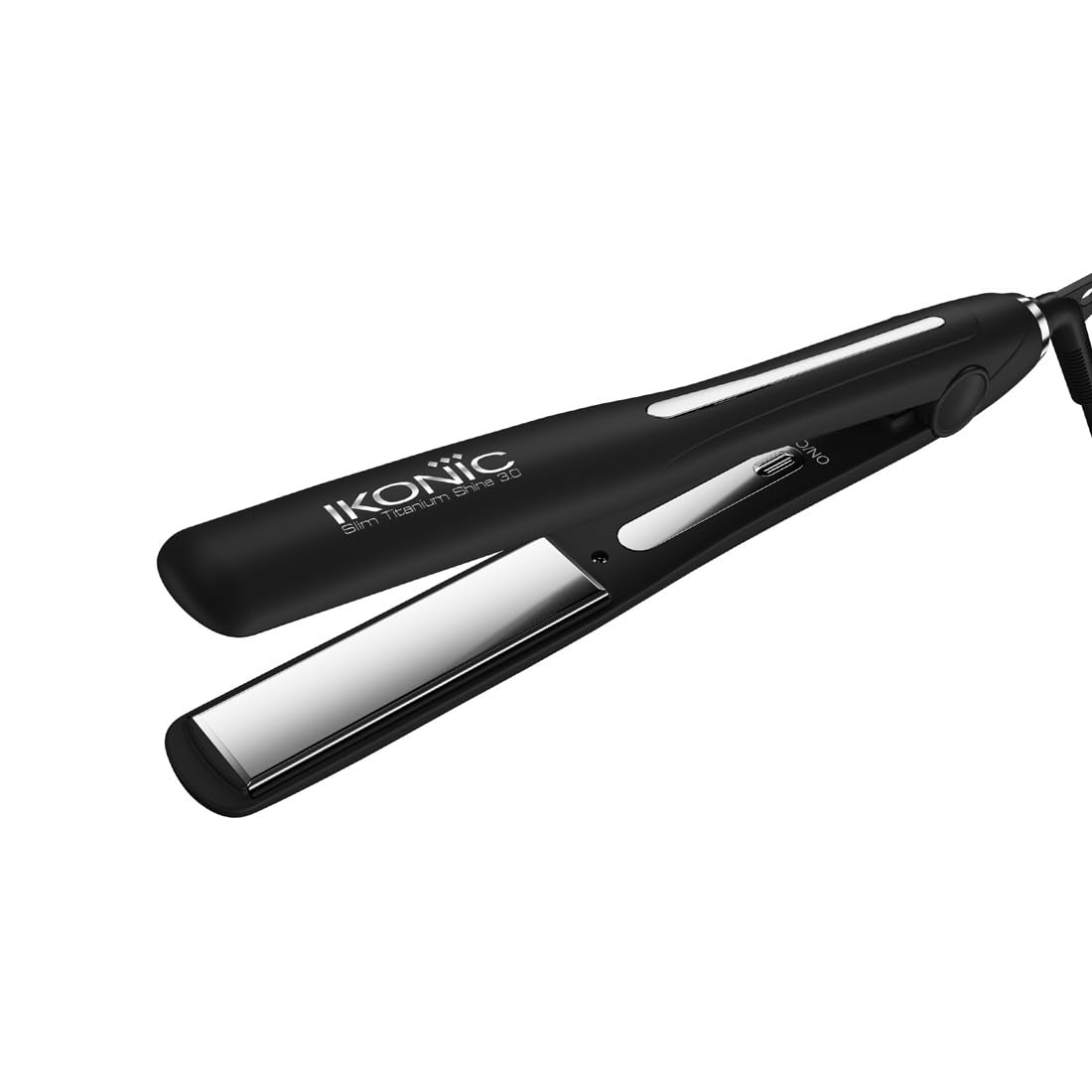 Ikonic Professional Slim Titanium Shine 3.0 Hair Straightener – Black