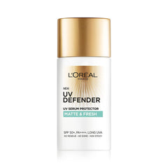 L'Oreal Paris UV Defender Serum Protector Sunscreen (Matte & Fresh variant, 50 ml).