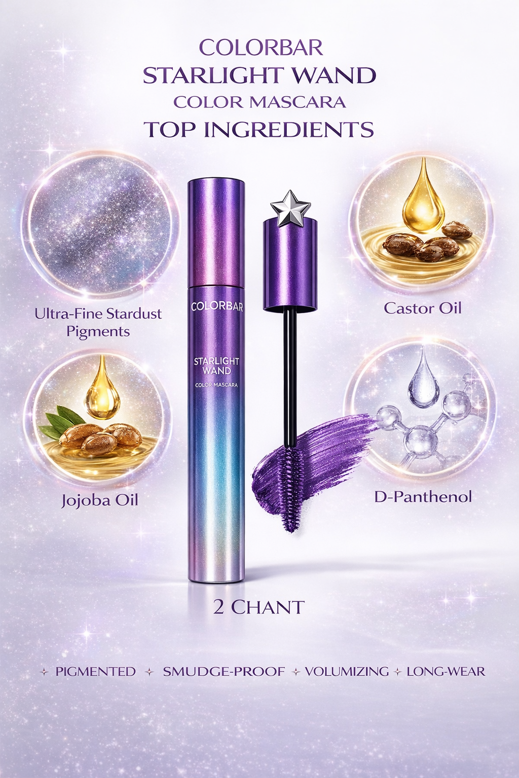 COLORBAR STARLIGHT WAND COLOR MASCARA 13ML 2 CHANT - Kunchals