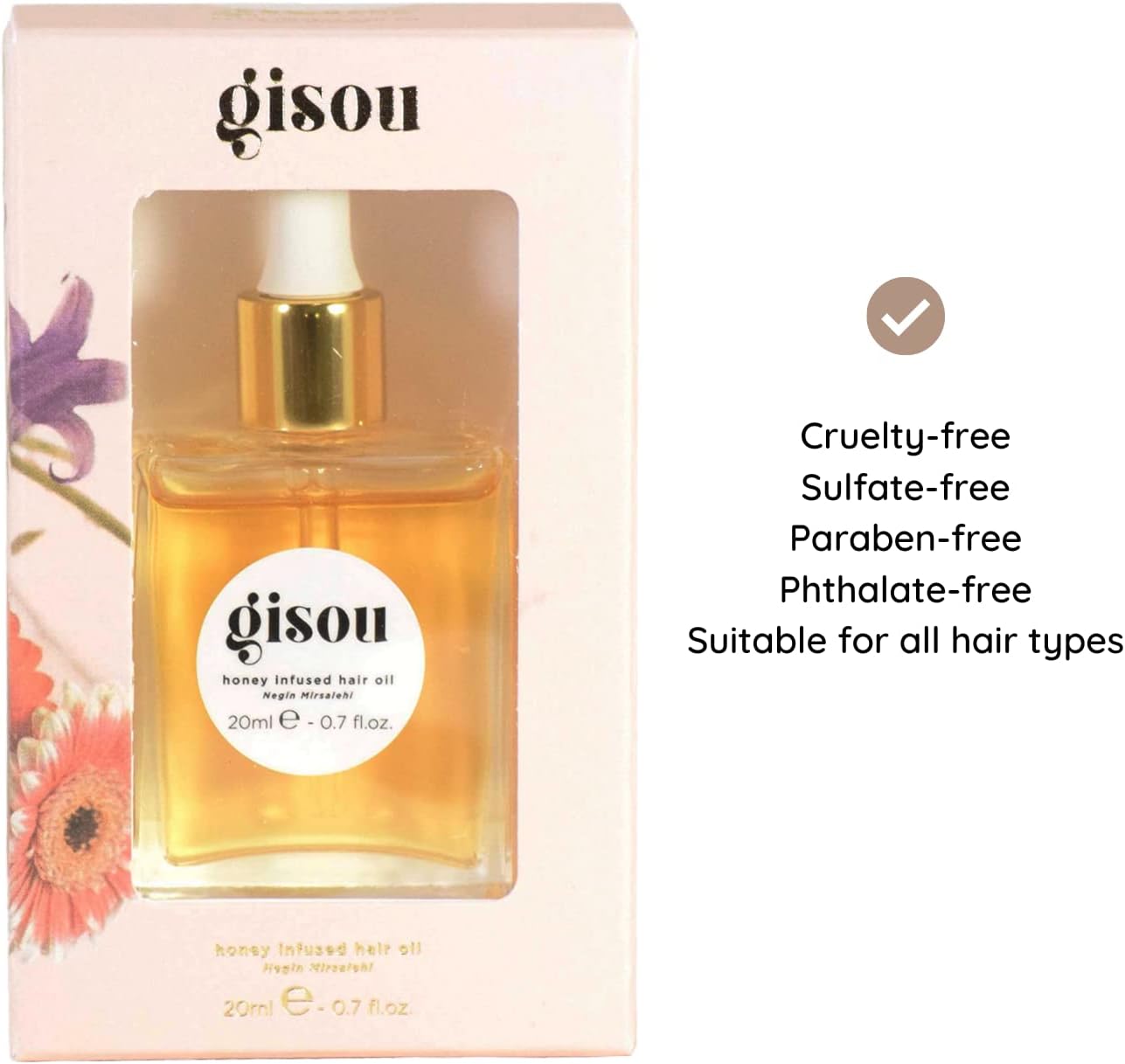 Gisou Travel Size Honey Infused Hair Oil 0.7oz 20 Ml