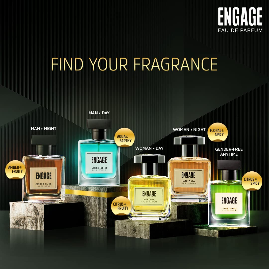 Engage Indigo Skies Eau De Parfum For Men - 100mL