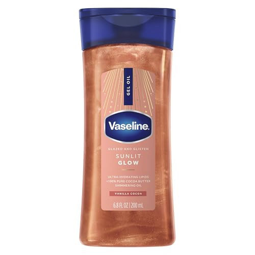 Vaseline Glazed & Glisten Vanilla Cocoa Shimmering Gel Body Oil (Sunlit Glow, 200ml)
