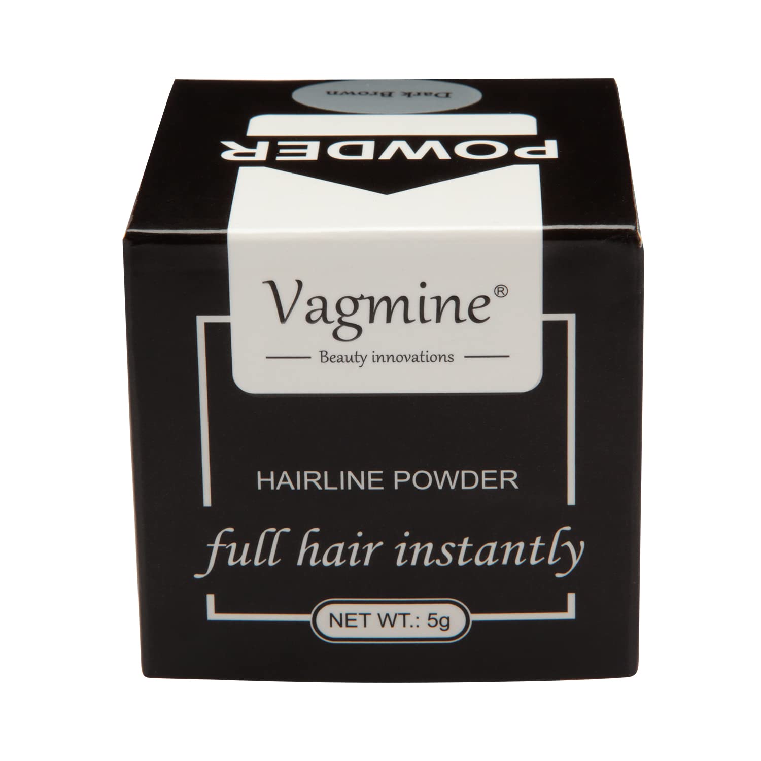 VAGMINE Hair Line Powder for Hair & Beard – Root Concealer & Gray Hair Coverage for Men and Women Dark Brown 5g