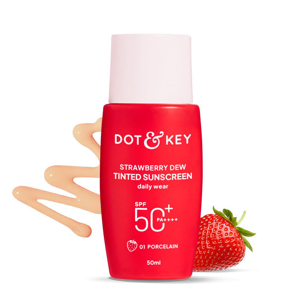 Dot & Key Strawberry Dew Tinted Sunscreen SPF 50+ PA++++ (01 Porcelain, 50ml)