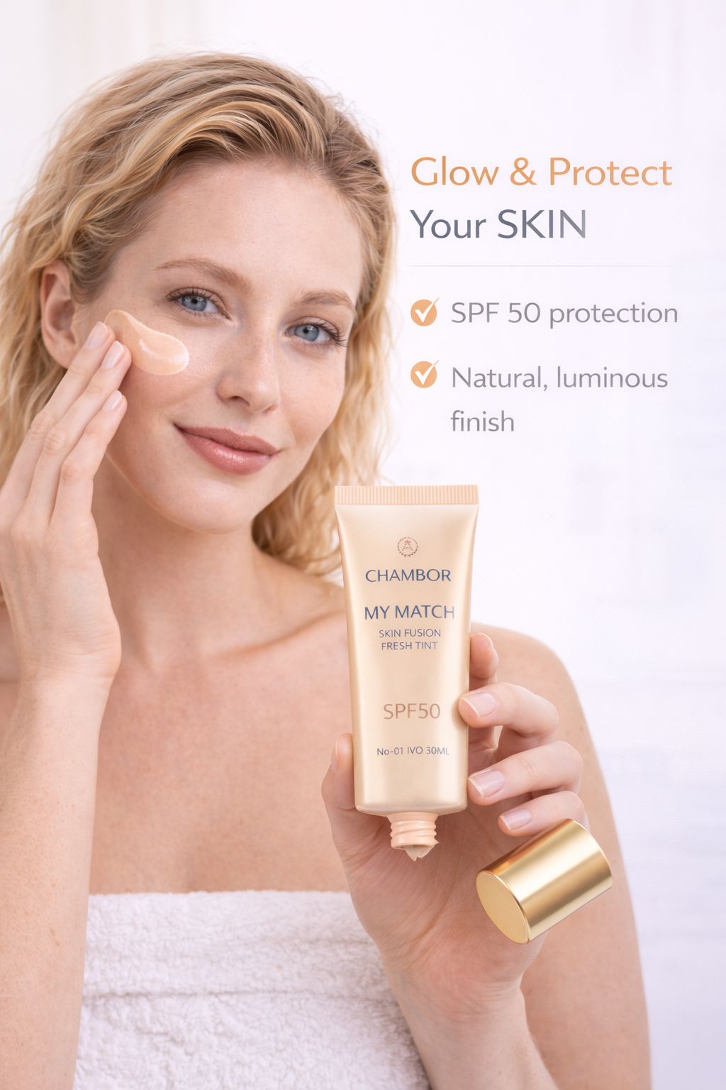 CHAMBOR MY MATCH SKIN FUSION FRESH TINT SPF50 30ML NO-01 IVO - Kunchals