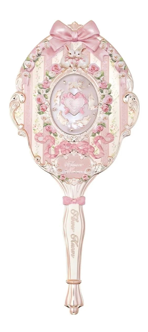 Flower Knows Bunny Garden Hand Mirror Rosette Pink