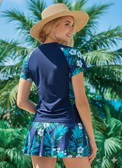 Blue Lagoon Floral Swim Set