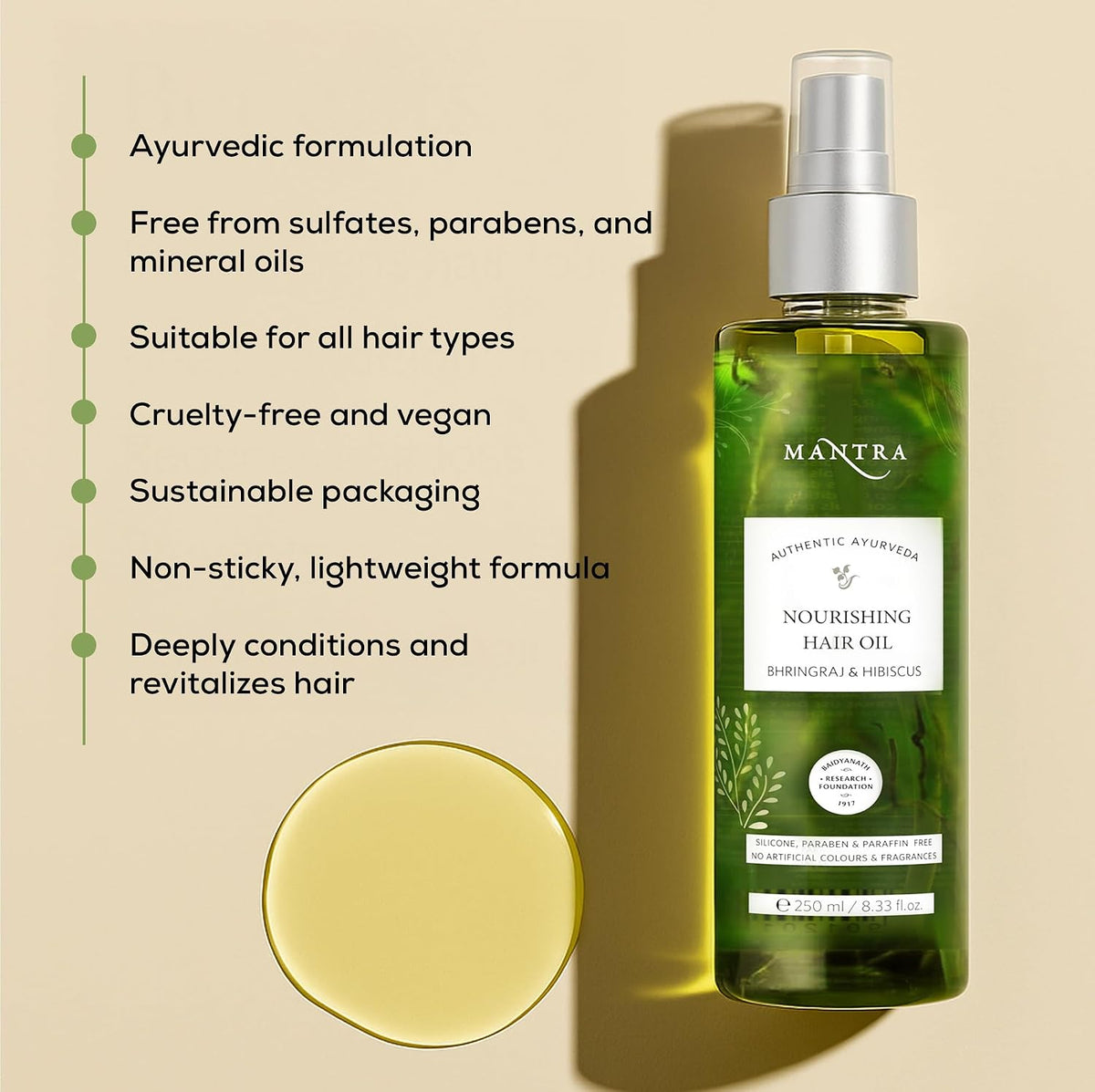 Mantra Herbal Bhringraj and Hibiscus Nourishing Hair Oil (250ml)