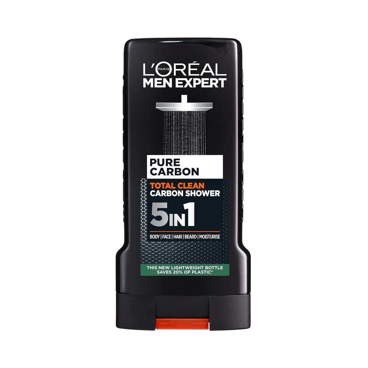 L'Oreal Paris Men's Expert Total Clean Carbon 5 In 1 Shower Gel (300 ml).