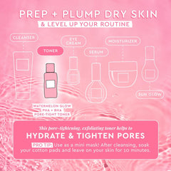 Glow Recipe PHA + BHA Face Toner - Skin Care Toner, Pore Minimizer & Gentle Face Exfoliant - Exfoliating, Soothing, Tightening & Hydrating Toner with Hyaluronic Acid & Watermelon (40ml) (Mini) (Mini)