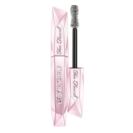 Too Faced Damn Girl 24-Hour Mascara | Volumizing, Lengthening + Curling for Smudge-Resistant Lashes, 0.44 Fl