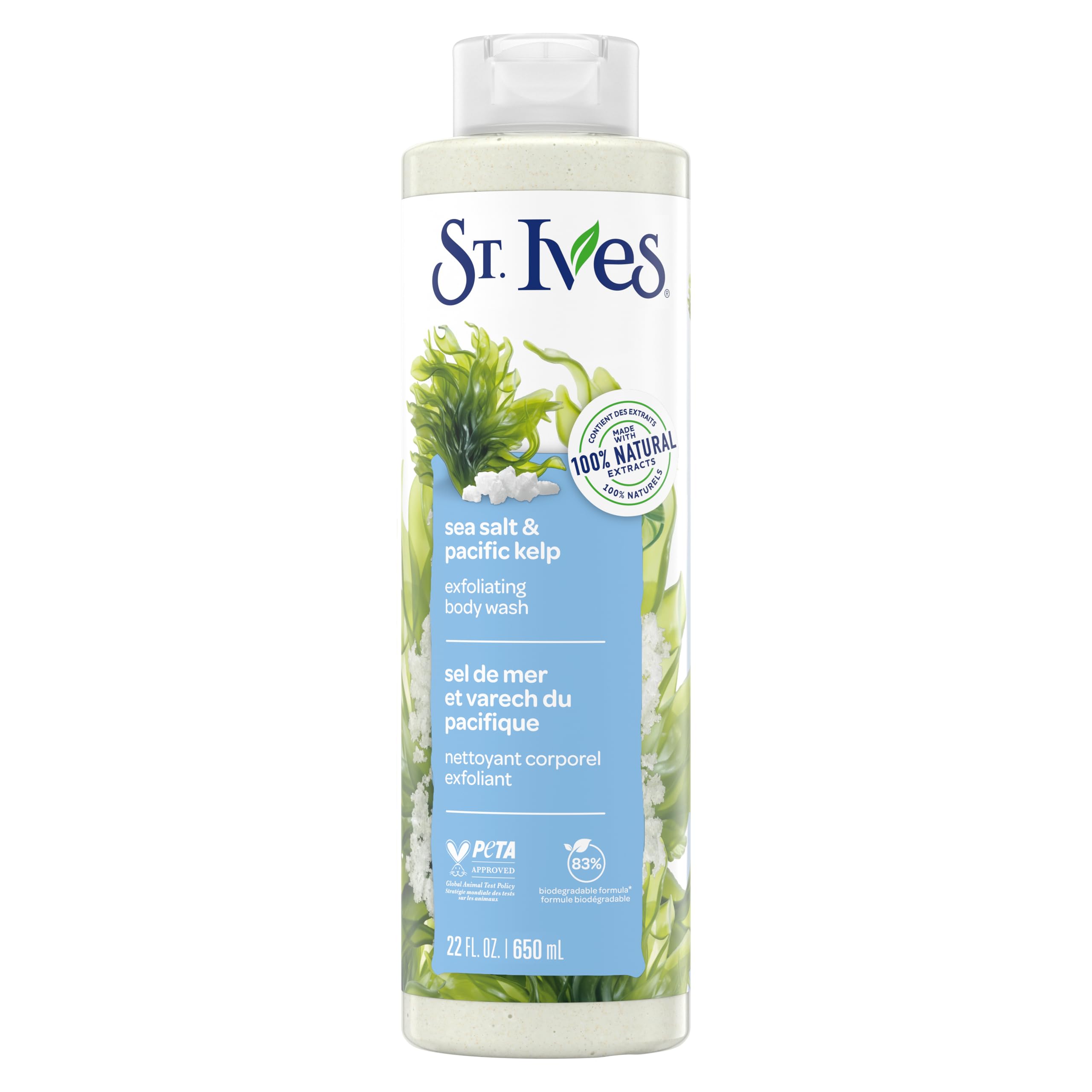 ST IVES SEA SALT PACIFIC KELP EXFOLATING BODY WASH 650ML - Kunchals