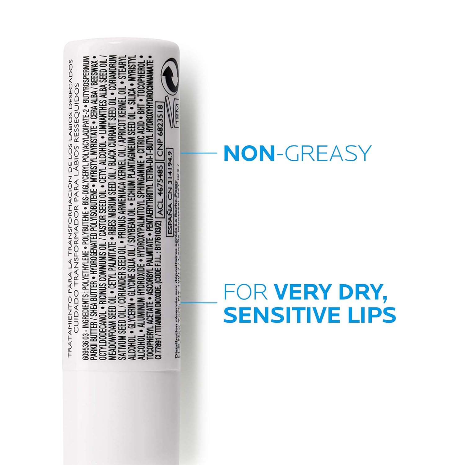 La Roche-Posay Nutritic Lip Balm for Very Dry Lips, Soothes and Repairs Chapped Lips with Shea Butter and Ceramides, 0.15 Fl Oz (Pack of 1)