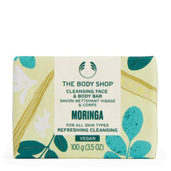 THE BODY SHOP MORINGA CLEANSING FACE & BODY BAR 100G