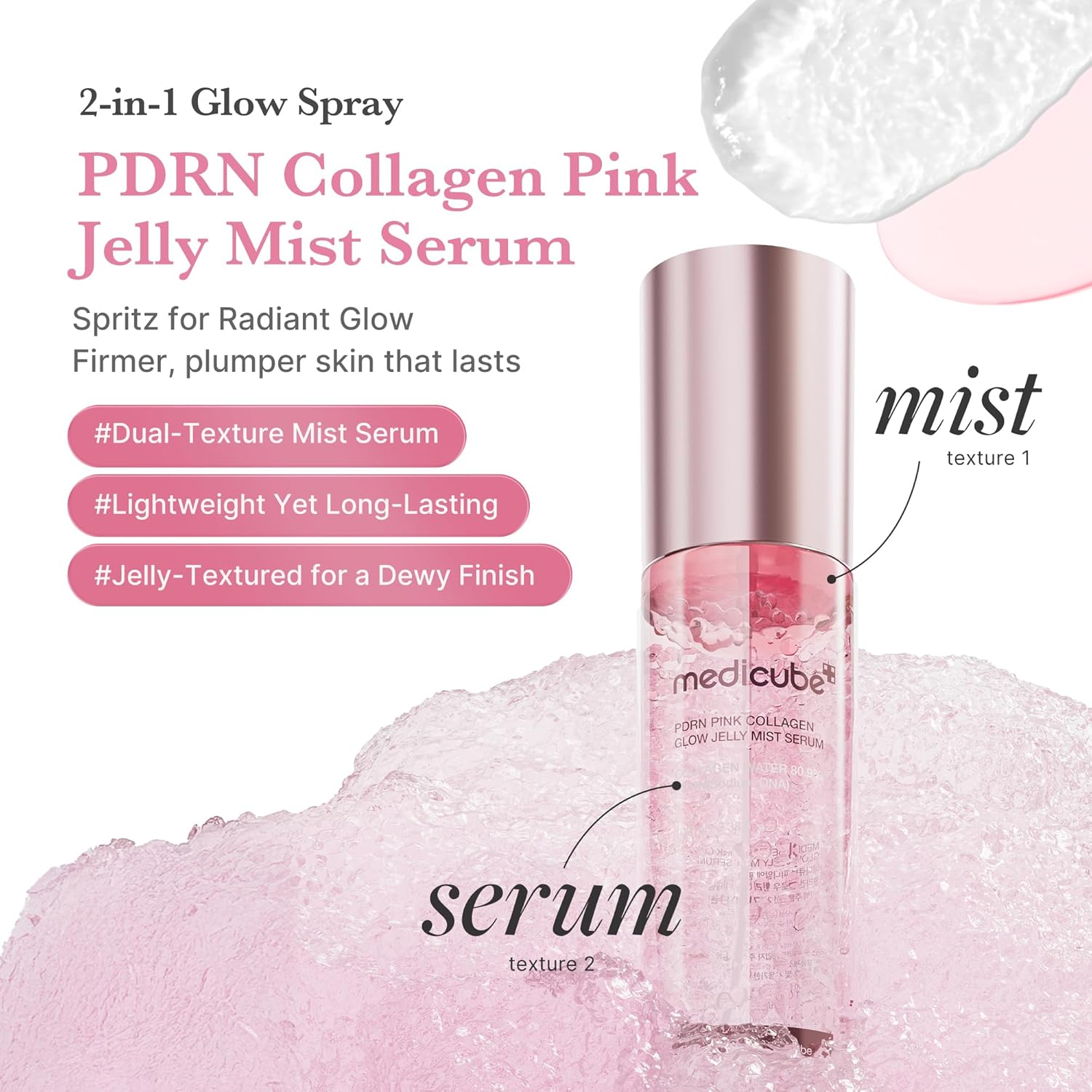 MEDICUBE PDRN PINK COLLAGEN GLOW JELLY MIST SERUM 100 ML