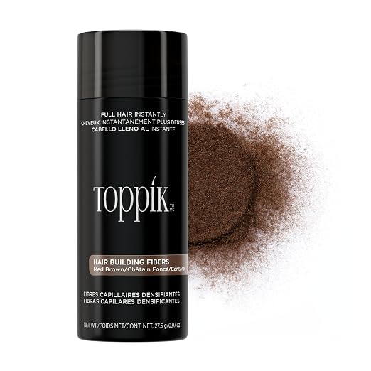 Toppik Hair Building Fibers – Medium Brown (27.5g).