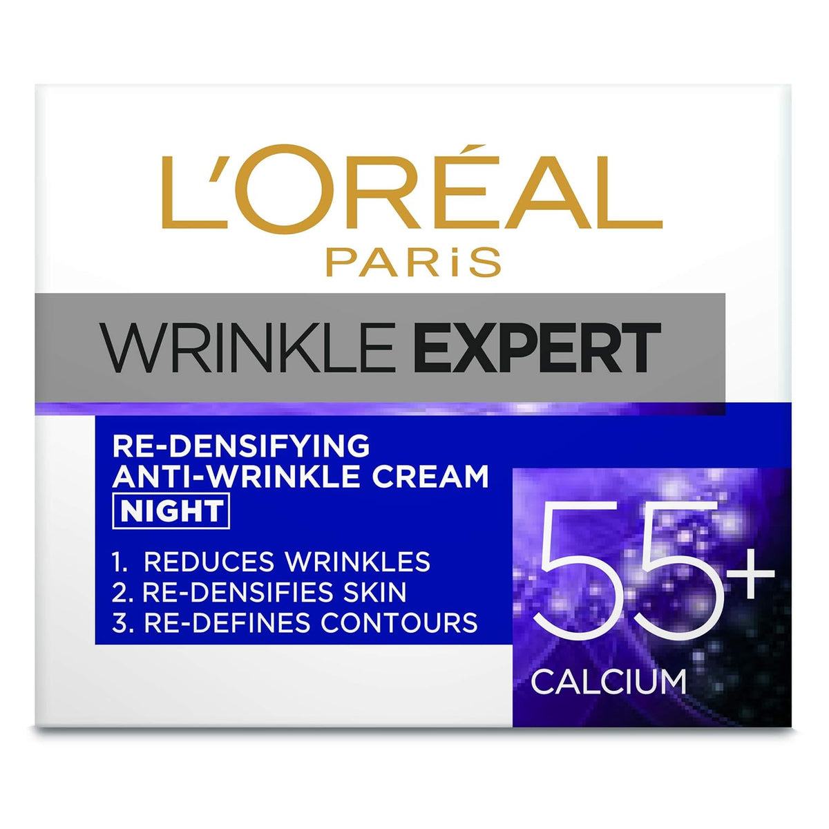L'Oreal Paris Wrinkle Expert 55+ Night Cream with Calcium (50 ml).