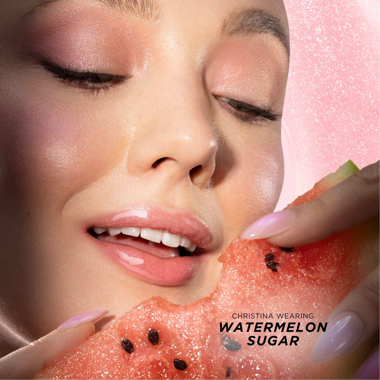 Gisou Honey Infused Hydrating Lip Oil, Nourishing Lip Moisturizer for Dry Lips, High Shine, Smooth Finish, Clear Pink Shimmer Shade, Fresh Watermelon Scent, Watermelon Sugar, 8ml