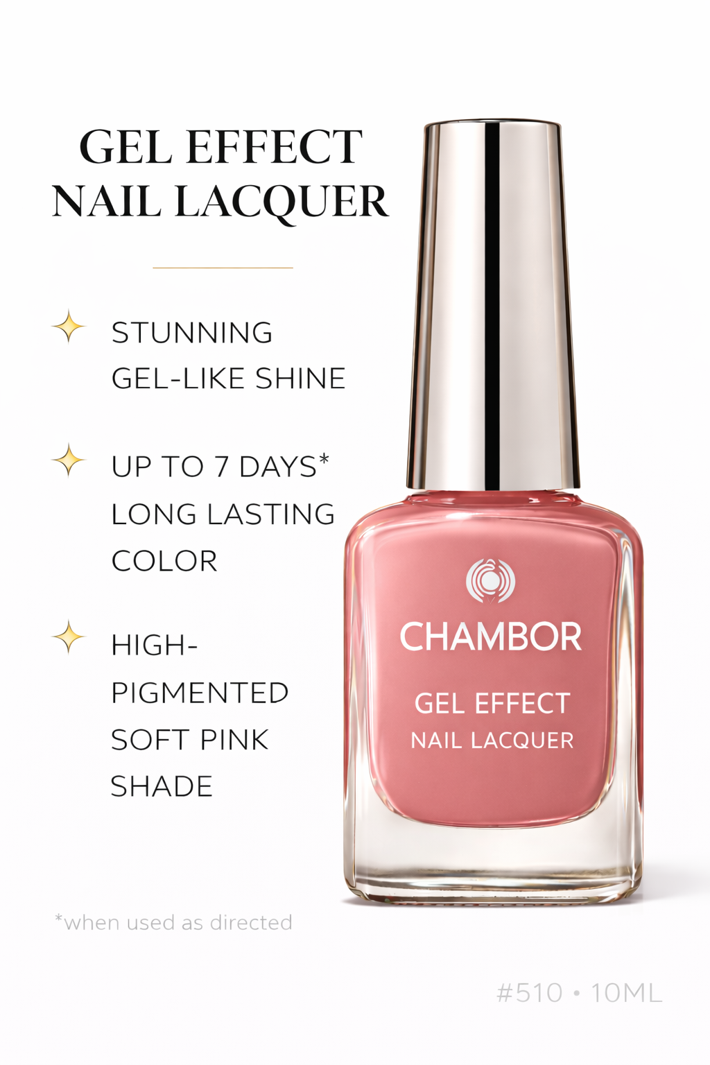 CHAMBOR GEL EFFECT NAIL LACQUER 10ML 510 - Kunchals