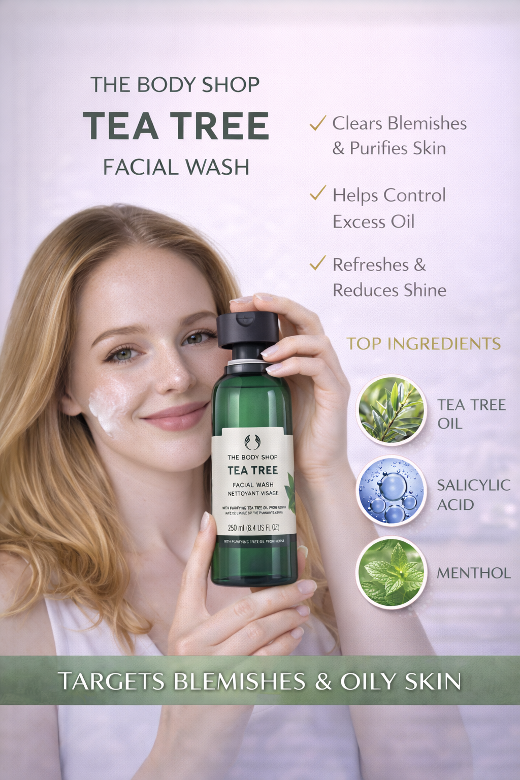 THE BODY SHOP TEA TREE FACIAL WASH 250ML - Kunchals