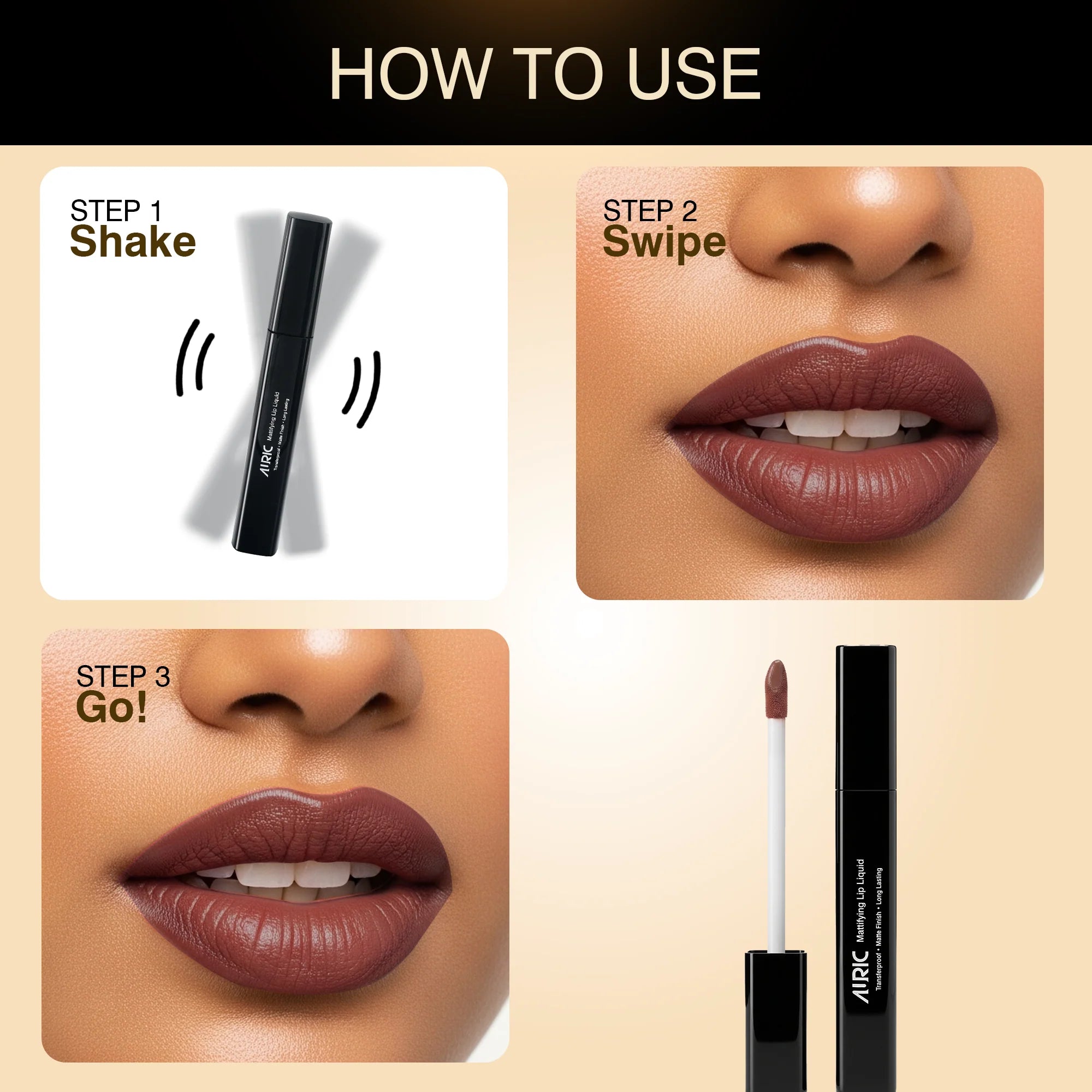 AURIC MATTIFYING LIP LIQUID 4ML COFFEE DREAM 3314