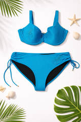 TURQUOISE PALM GLIMMER BIKINI SET - Kunchals