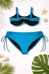 TURQUOISE PALM GLIMMER BIKINI SET - Kunchals