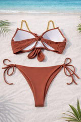 SUNSET CHAIN TIE BIKINI SET - Kunchals