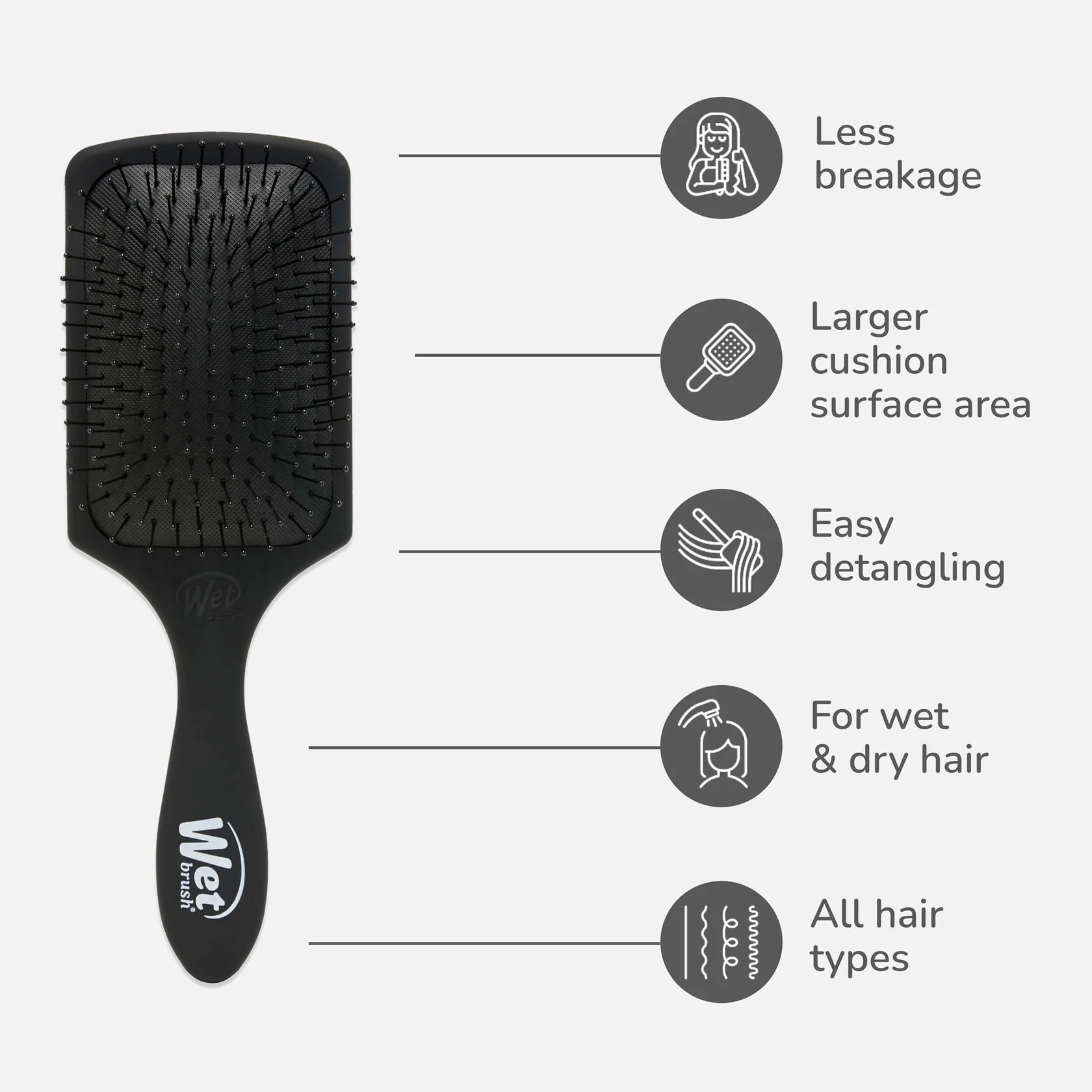 WETBRUSH PADDLE DETANGLER HAIR BRUSH-BWR831PINK