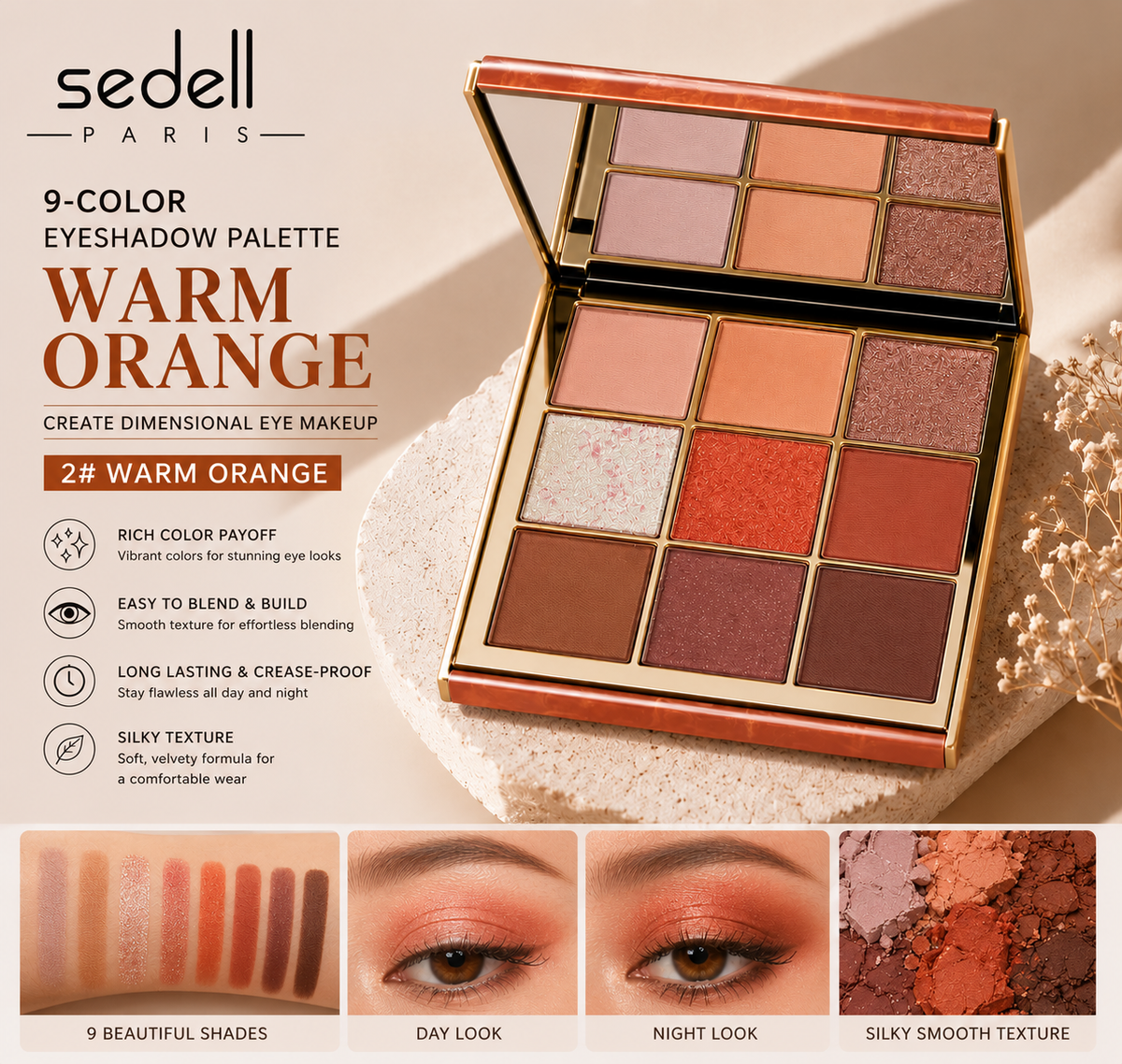 Sedell Paris karen leica 9-color eyeshadow palette 2#