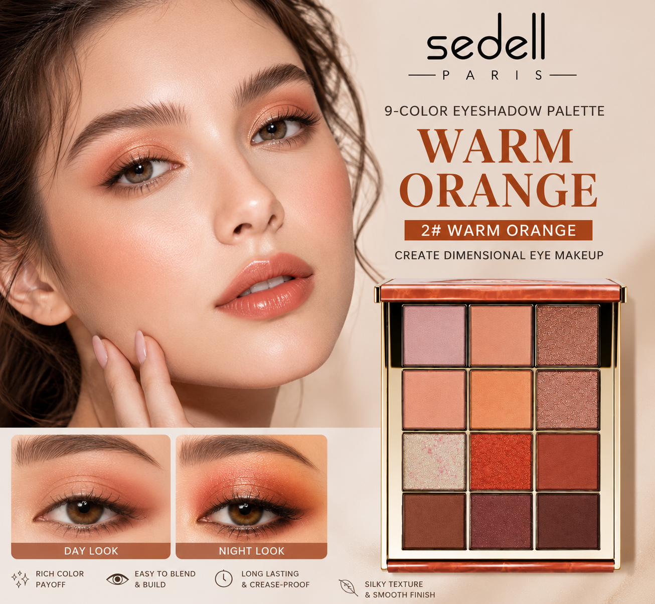 Sedell Paris karen leica 9-color eyeshadow palette 2#