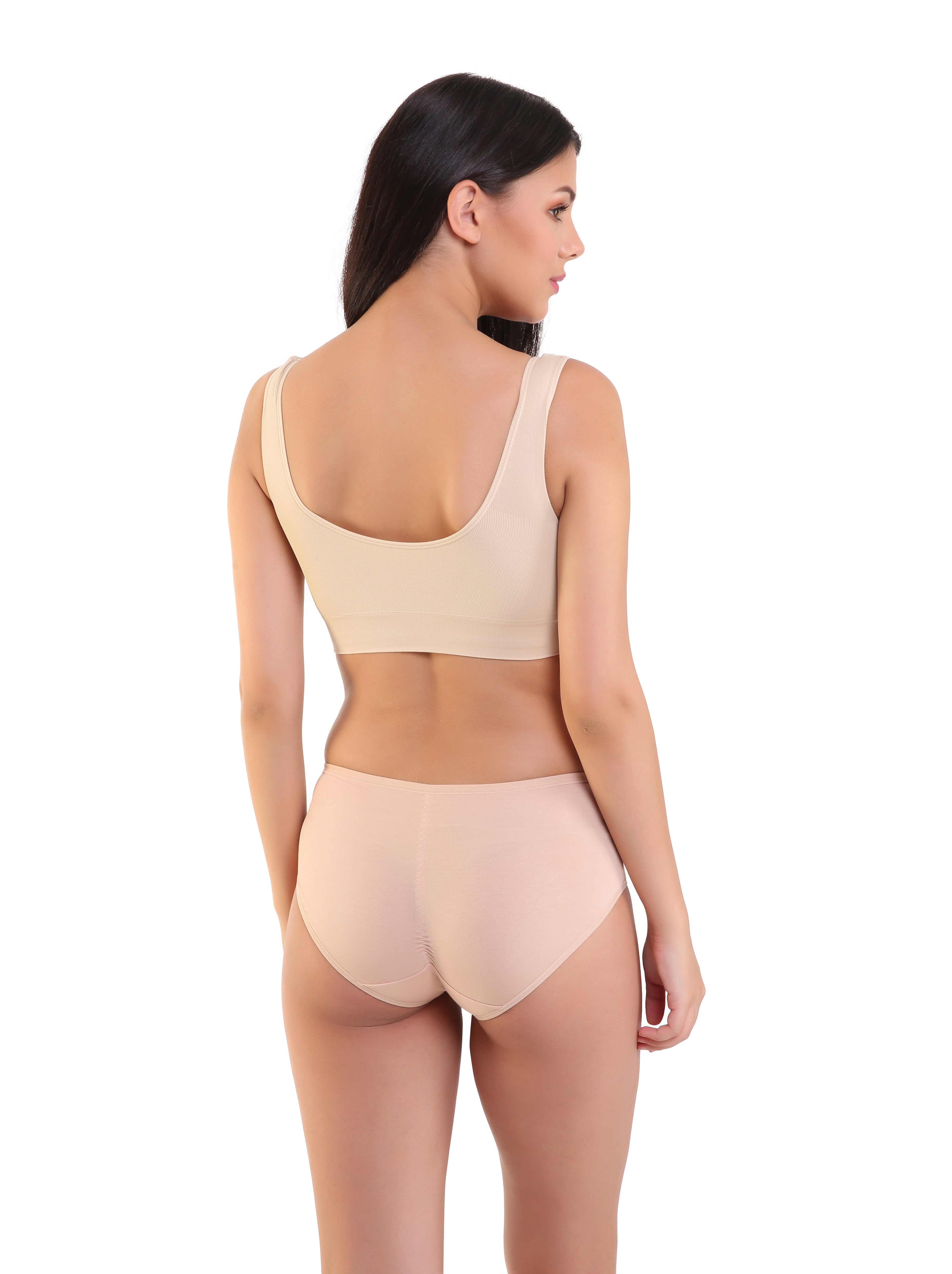 Kate High Coverage Mid Waist Hipster Panty - Beige