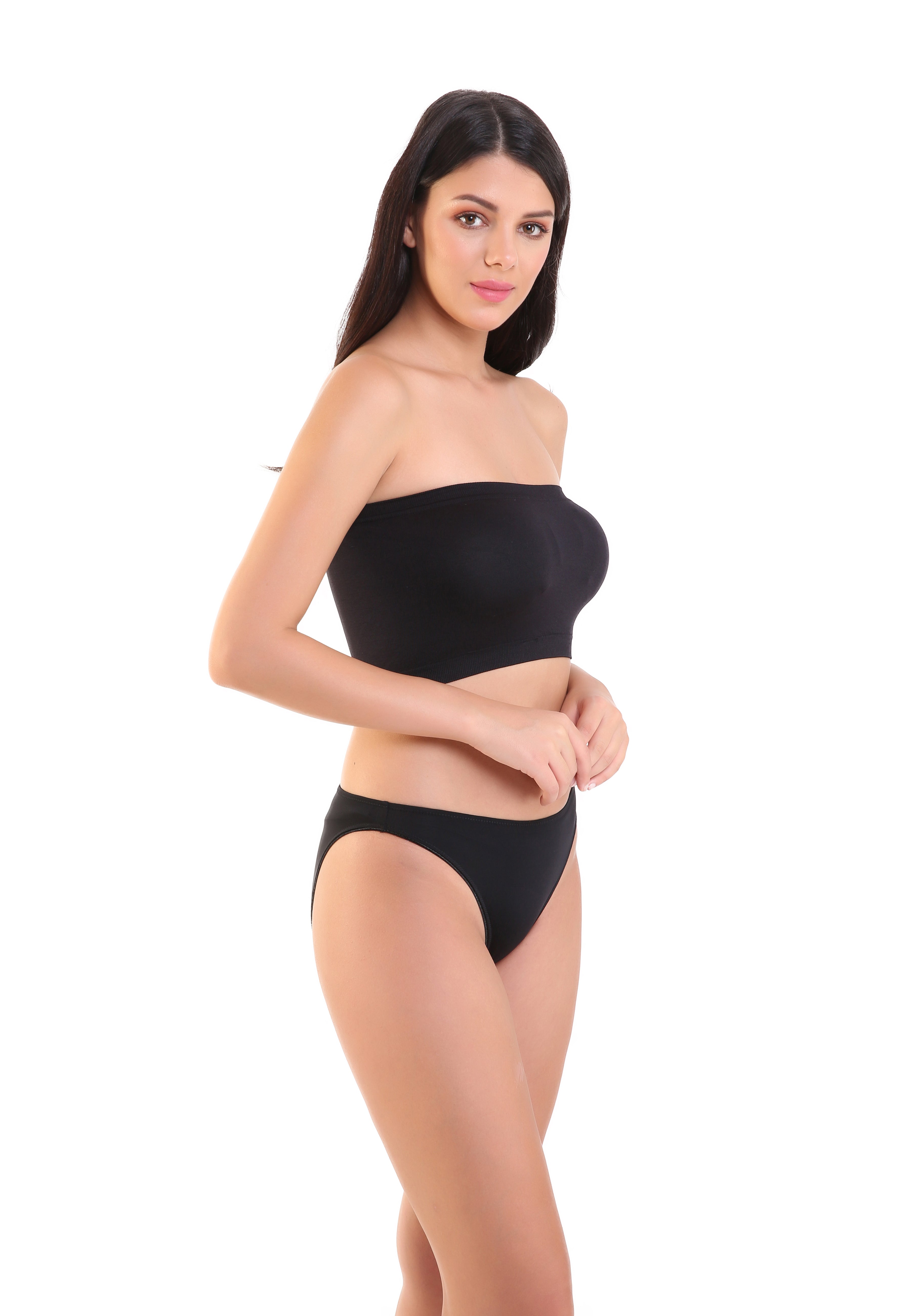 Kate Non Wired Non Paded Bandeau Bra - Free Size - Black