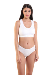 Kate Peel Removable Pads Sports Bra - White (Large)