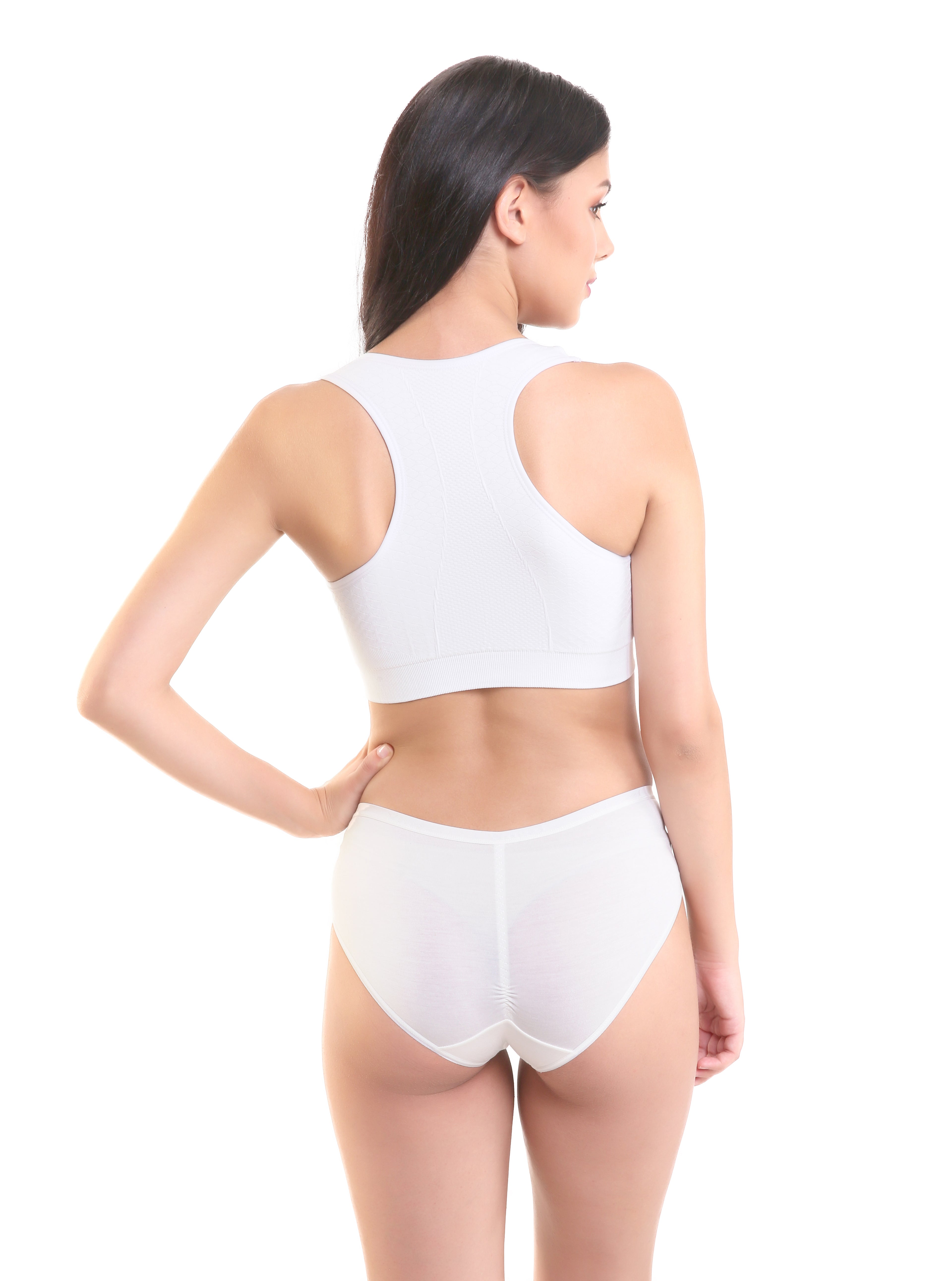 Kate Peel Removable Pads Sports Bra - White (Large)