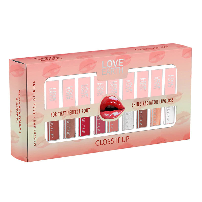 corresponds to the Love Earth Liquid Lip Gloss Pack Of 9