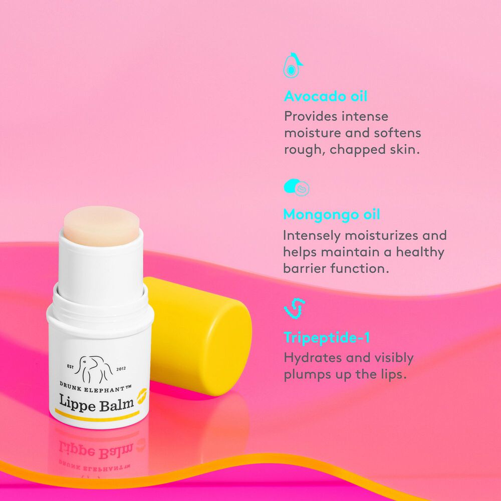 Drunk elephant lippe balm soothe + rescue mongongo nut oil peptides - 3.7 g
