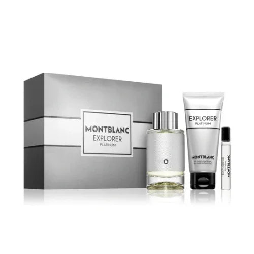 Mont Blanc Explorer Platinum For Men Set Edp 100ml + Edp 7.5ml + All-over Shower Gel 100ml
