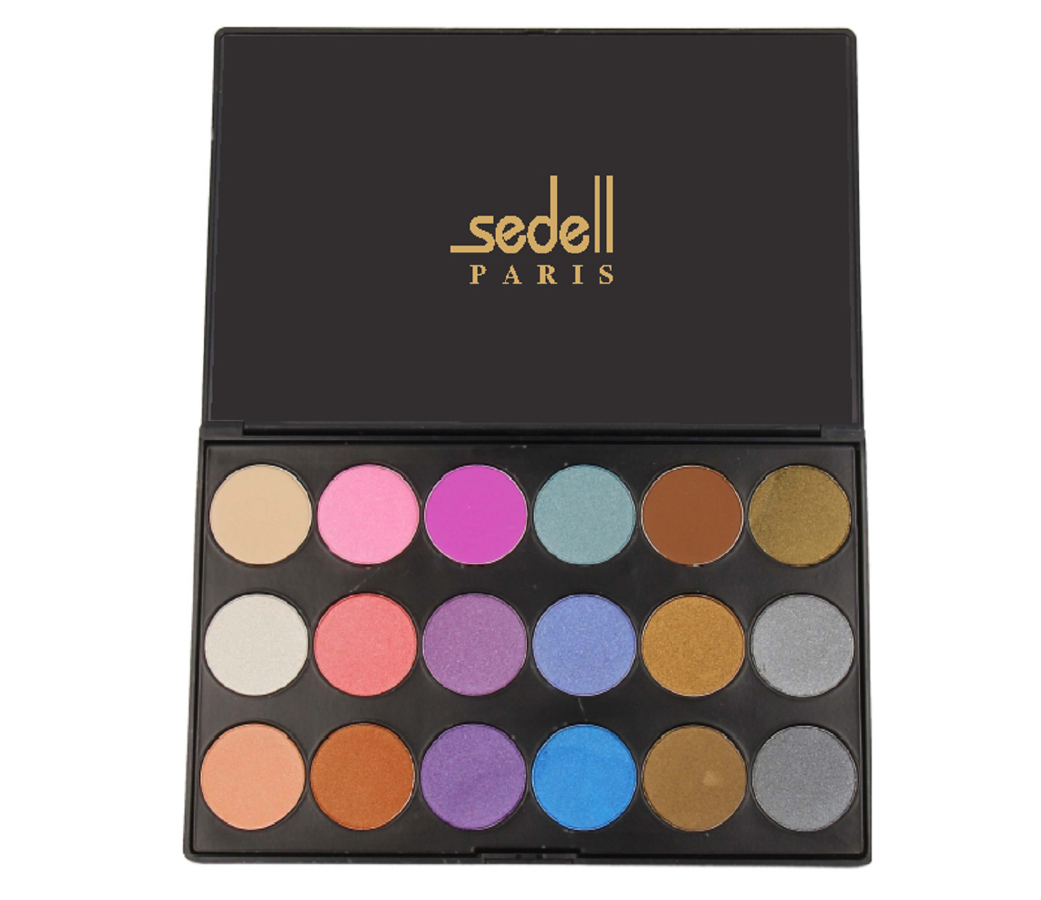 Sedell Professional Waterproof Eye Shadow Powder Make Up Palette Shimmers Mattes Contour Glow Kit Set of 18 Colors